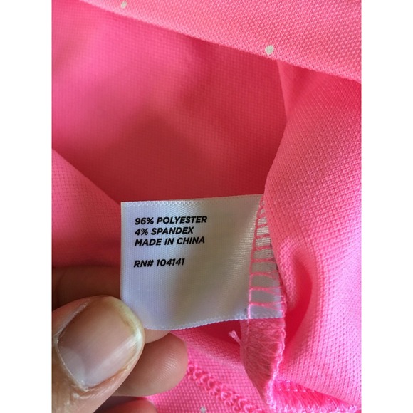 Lady Hagen Essentials Polo Shirt Womens Large Pink Sleeveless Golf V Neck Dotted - Picture 6 of 11